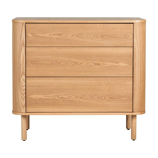 Yume Wooden 3 Drawer Chest of Drawers (Natural Ash)