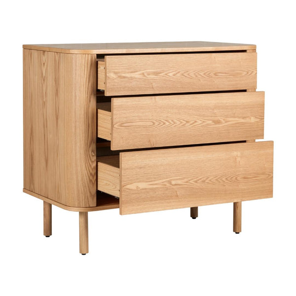 Yume Wooden 3 Drawer Chest of Drawers (Natural Ash)