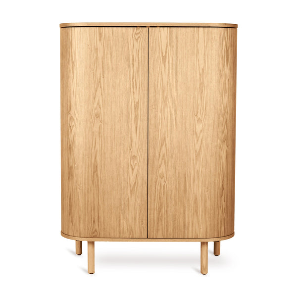 Yume Wooden Round Door Wardrobe (Natural Ash)