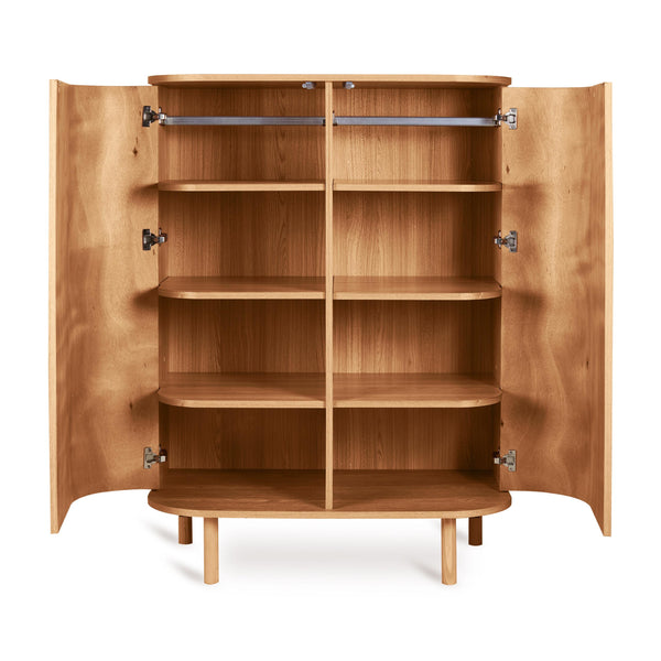 Yume Wooden Round Door Wardrobe (Natural Ash)
