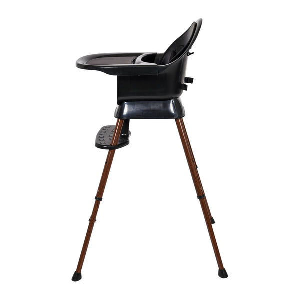 Ultimo 3 Luxe Adjustable Wooden Leg Highchair (Black\Walnut)