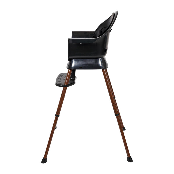 Ultimo 3 Luxe Adjustable Wooden Leg Highchair (Black\Walnut)