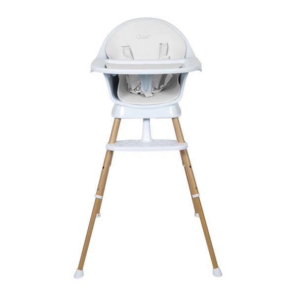 Ultimo 3 Luxe Adjustable Wooden Leg Highchair (White/Natural)