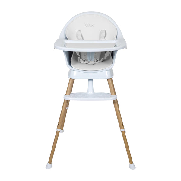 Ultimo 3 Luxe Adjustable Wooden Leg Highchair (White/Natural)