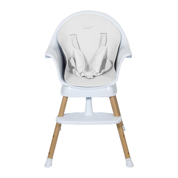 Ultimo 3 Luxe Adjustable Wooden Leg Highchair (White/Natural)