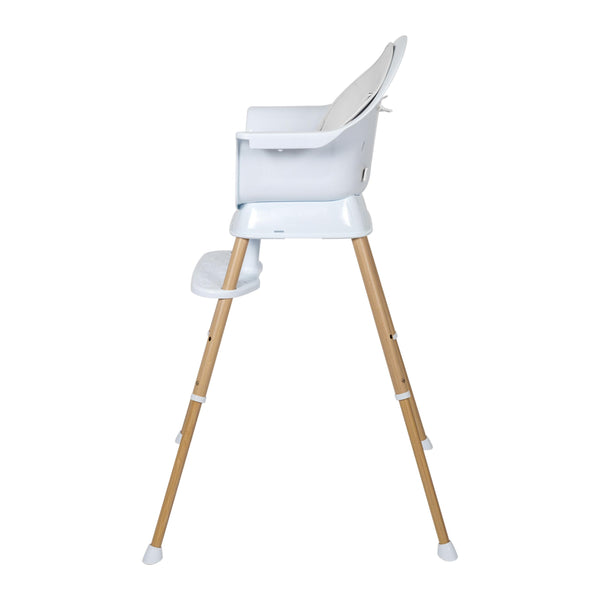 Ultimo 3 Luxe Adjustable Wooden Leg Highchair (White/Natural)