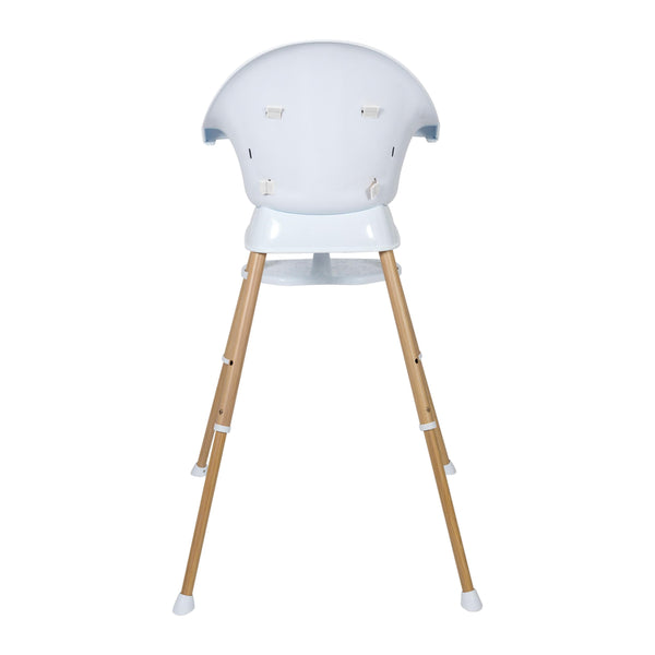 Ultimo 3 Luxe Adjustable Wooden Leg Highchair (White/Natural)
