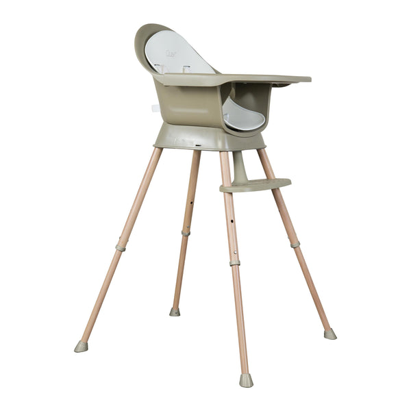 Ultimo 3 Luxe Adjustable Wooden Leg Highchair (Thyme/Natural)