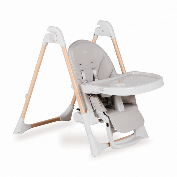Papum Foldable Newborn to Toddler Adjustable Highchair (White/Natural)