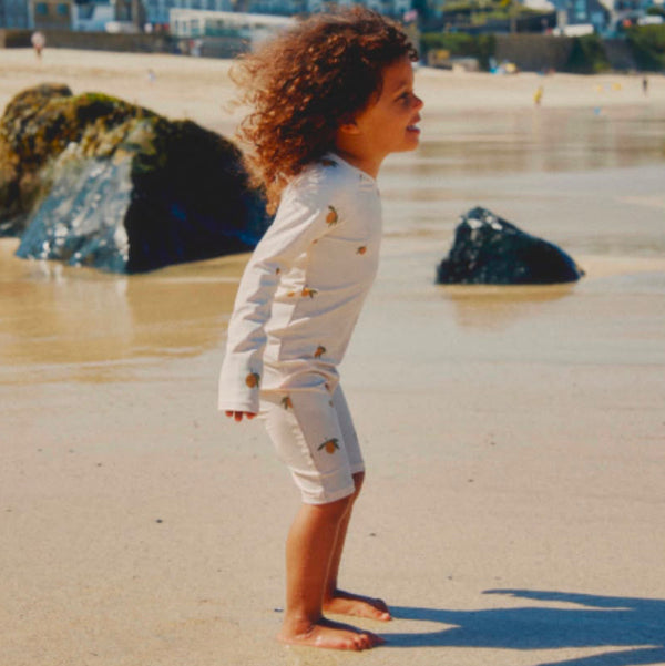 Aster Lemon Print Rash Guard Swim Onesie (Mon Grand Citron)