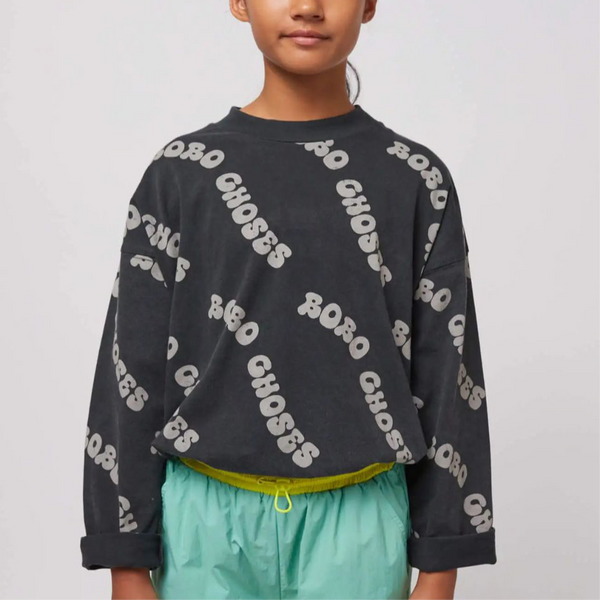 Wavy Bobo Choses all over T-shirt (Dark Grey)
