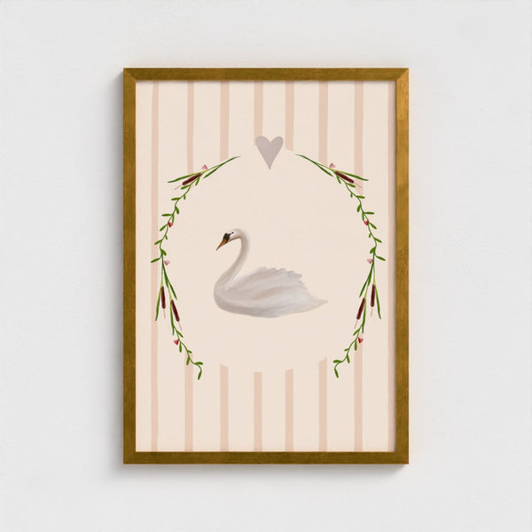 Swan Love Art Print