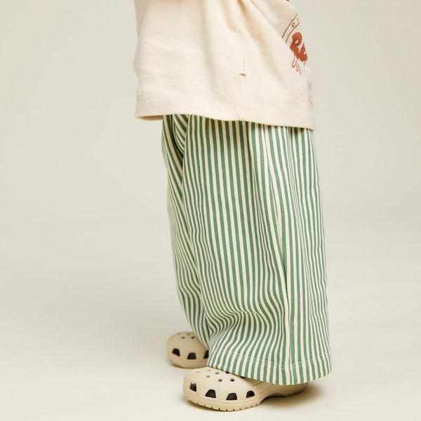 Roda Pine Stripe Wide Leg Cotton Jogging Bottoms