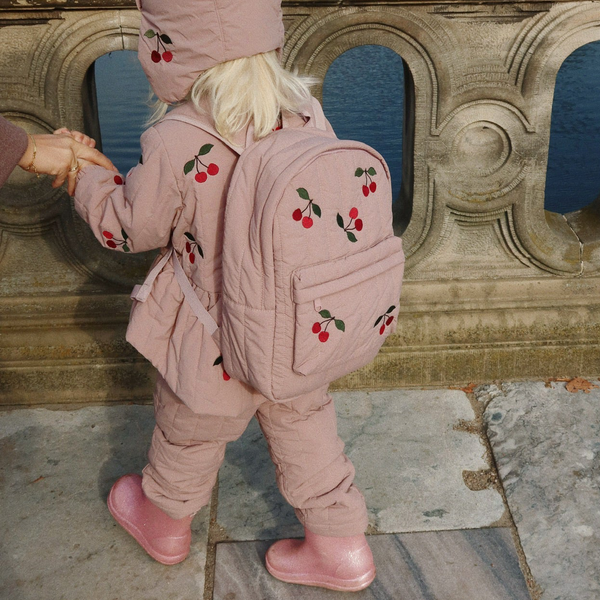 Juna Cherry Embroidered Quilted Peplum Bomber Jacket (Twilight Mauve)