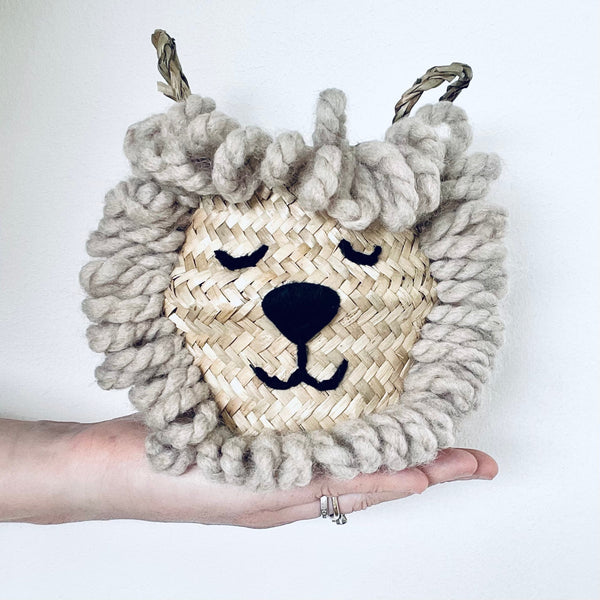 Natural Lion Handwoven Storage Basket (Mini)