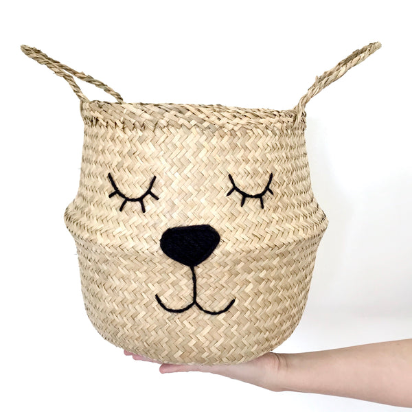 Natural Lioness Handwoven Storage Basket (Large)