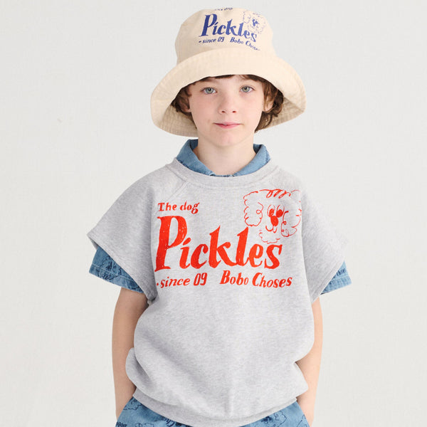 Pickles The Dog Sleeveless Cotton Sweatshirt (Heather Grey)