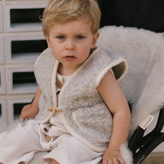 Binibamba Merino Wool Snuggle Vest (Cloud)