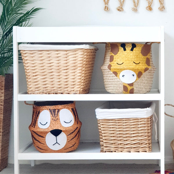 Tiger Handwoven Toy Storage Basket Large