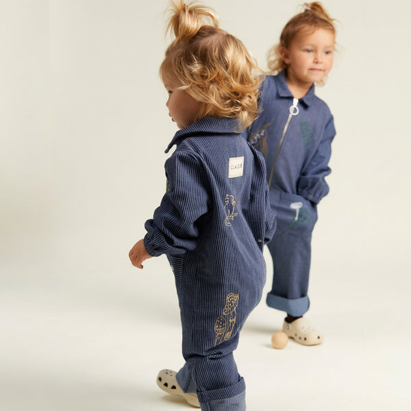 Syd Denim Woodland Print Cotton Boilersuit Overall
