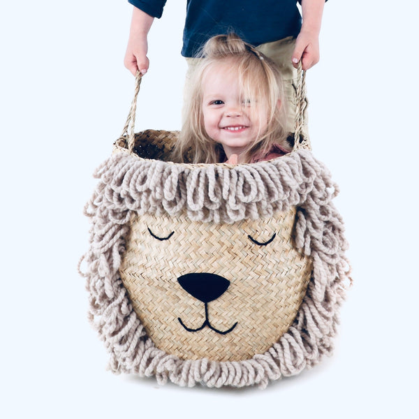 Natural Lion Handwoven Storage Basket (Extra Large)