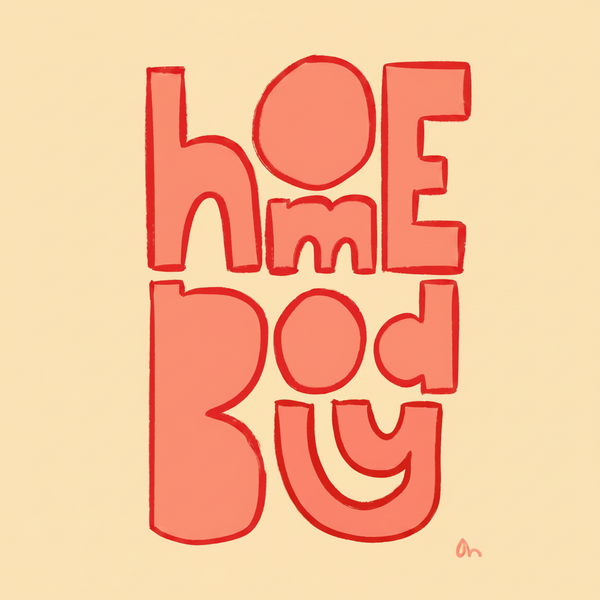 'Homebody' Orange Typographic Wall Art Print