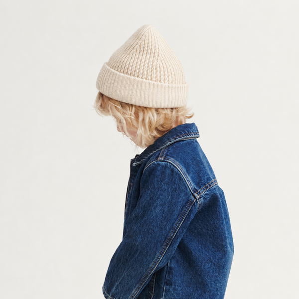 Emilio Woollen Ribbed Knit Beanie (Sandy)