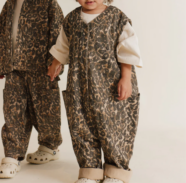 Wren Leopard Print Sleeveless Overall