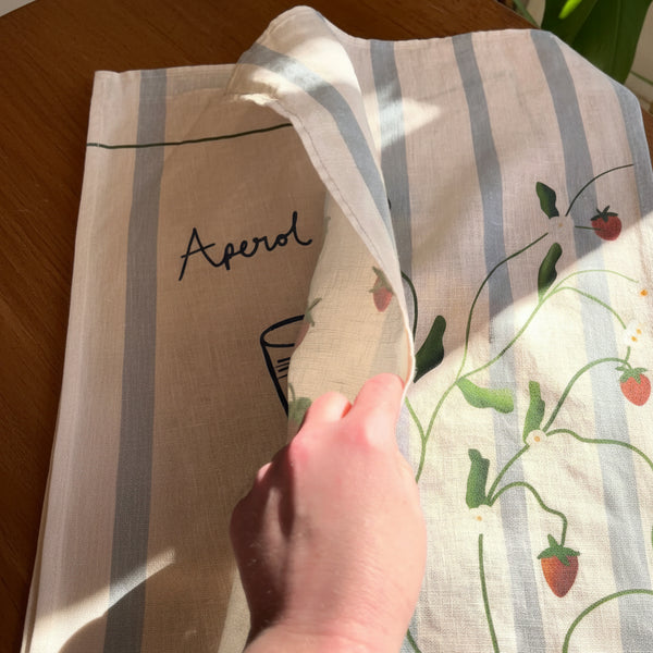 Aperol Spritz Linen Tea Towel