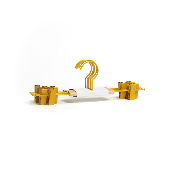 Adult Coated Wire Clip Hangers Set of 5 (Mustard)