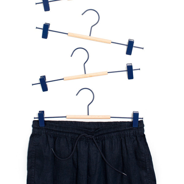Adult Coated Wire Clip Hangers Set of 5 (Navy)