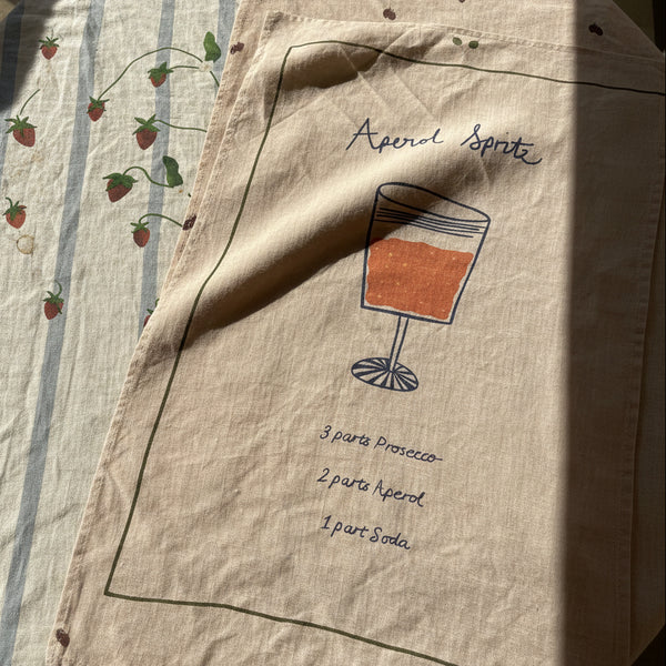 Aperol Spritz Linen Tea Towel