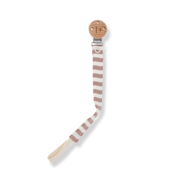 Aina Striped Dummy Pacifier Clip (Taupe)