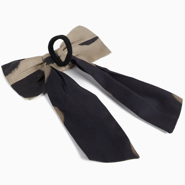 Alda Polka Dot Cotton Hair Clip (Black)