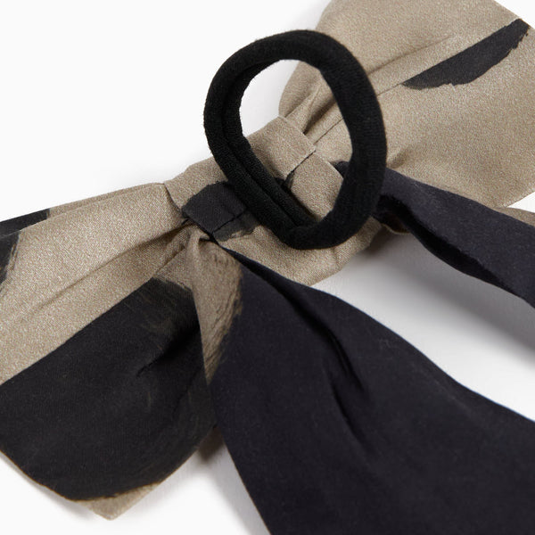 Alda Polka Dot Cotton Hair Clip (Black)