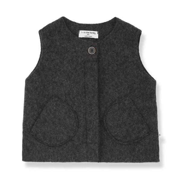 Amanda Wool Blend Gilet Vest (Anthracite)