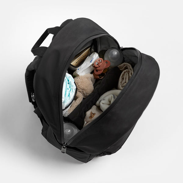 Ana Eco Baby Change Backpack + Quilted Change Mat (Black)