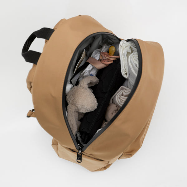 Ana Eco Baby Change Backpack + Quilted Change Mat (Camel)