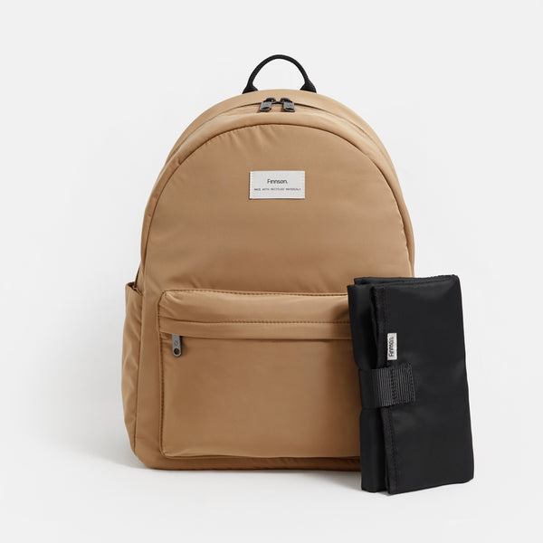 Ana Eco Baby Change Backpack + Quilted Change Mat (Camel)