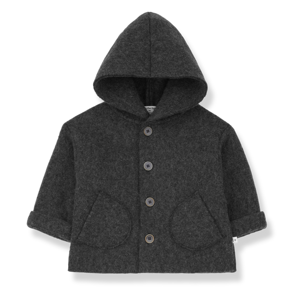 Angel Wool Blend Hooded Jacket (Anthracite)