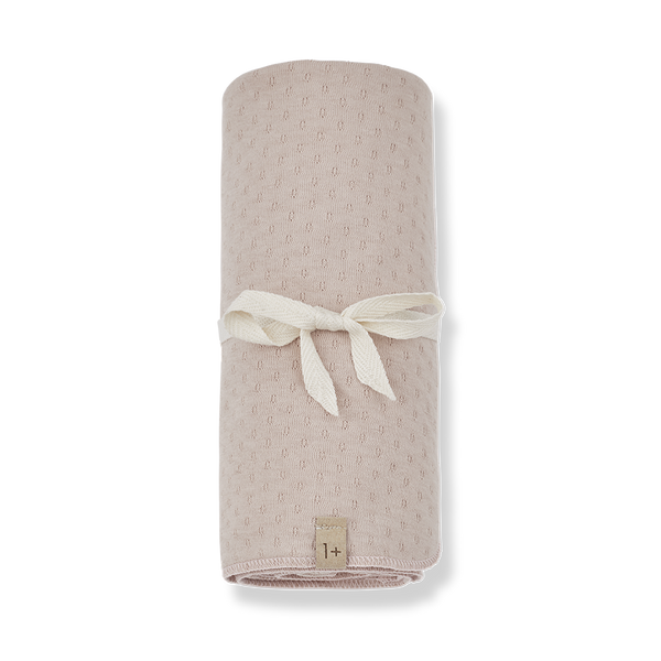Asis Pointelle Knit Baby Blanket (Nude)