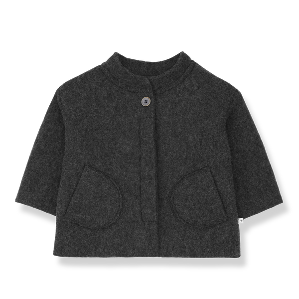 Astrid Wool Blend Collarless Jacket (Anthracite)