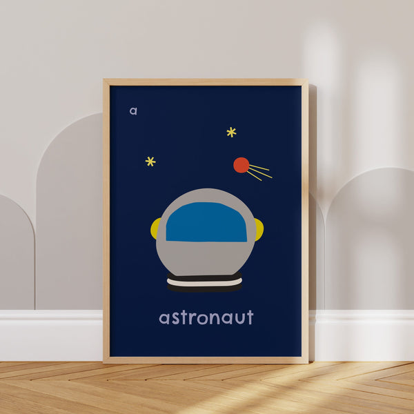 A for Astronaut- Alphabet Art Print