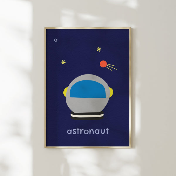 A for Astronaut- Alphabet Art Print