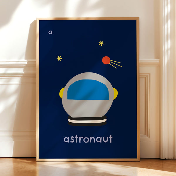 A for Astronaut- Alphabet Art Print