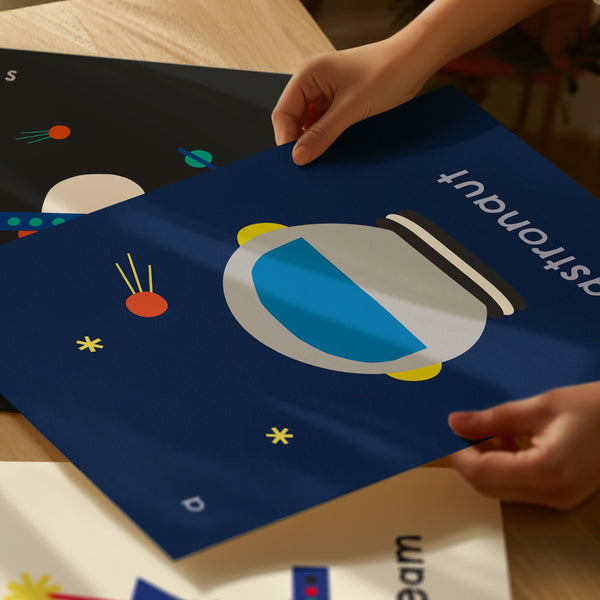 A for Astronaut- Alphabet Art Print