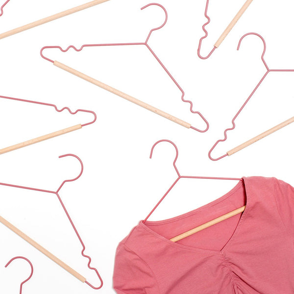 Adult Coated Wire Top Hangers Set of 10 (Berry)