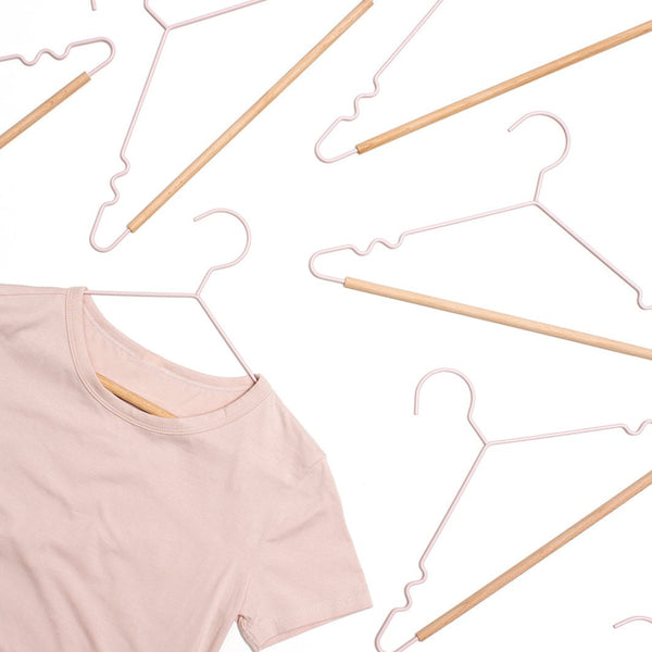 Adult Coated Wire Top Hangers Set of 10 (Blush)