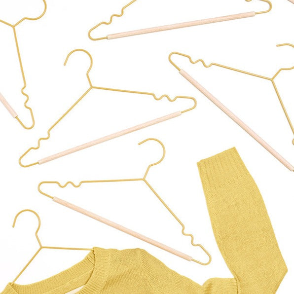 Adult Coated Wire Top Hangers Set of 10 (Butter)