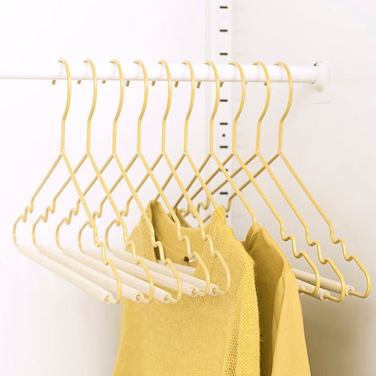 Adult Coated Wire Top Hangers Set of 10 (Butter)